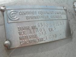 TCC tank 12 serial number plate